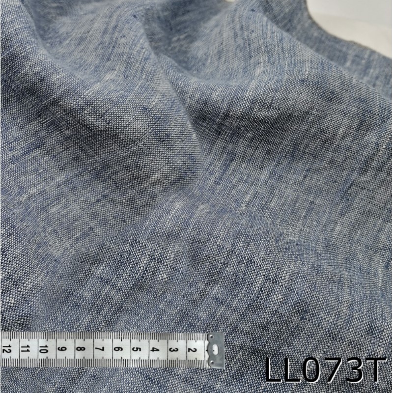 Tkanina lniana miękka - LL073 T szerokość +/-235 cm blue white