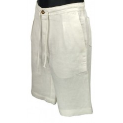 spodnie lniane krótkie białe