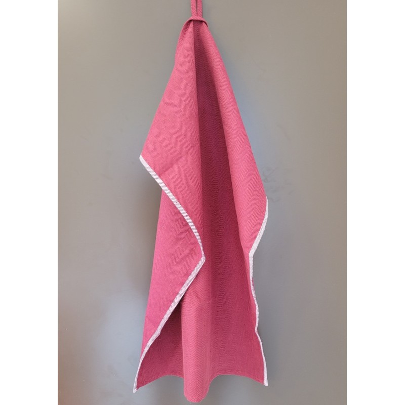 Ręcznik kuchenny - ściereczka - 50 x 70 cm - bordo + jasne brzegi