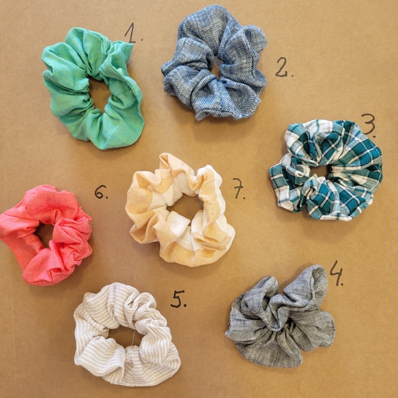 Lniana Gumka / gumki do Włosów - Linen Scrunchies